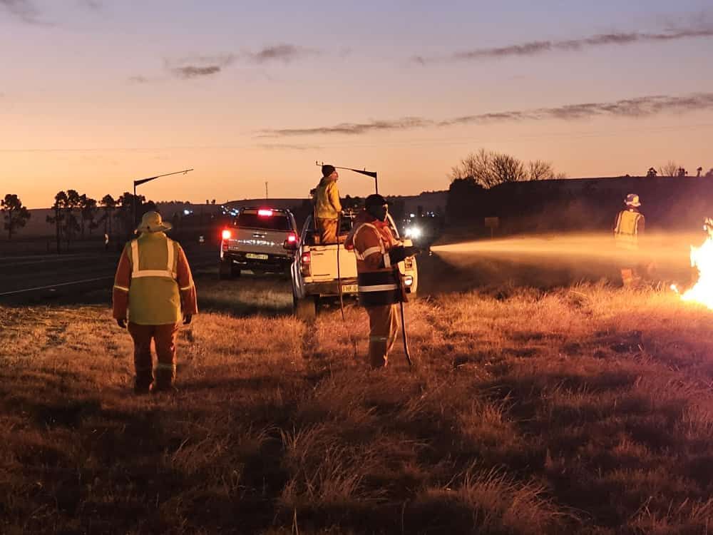 Controlled burning of verge